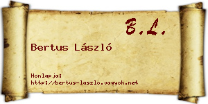 Bertus László névjegykártya