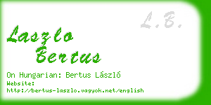 laszlo bertus business card